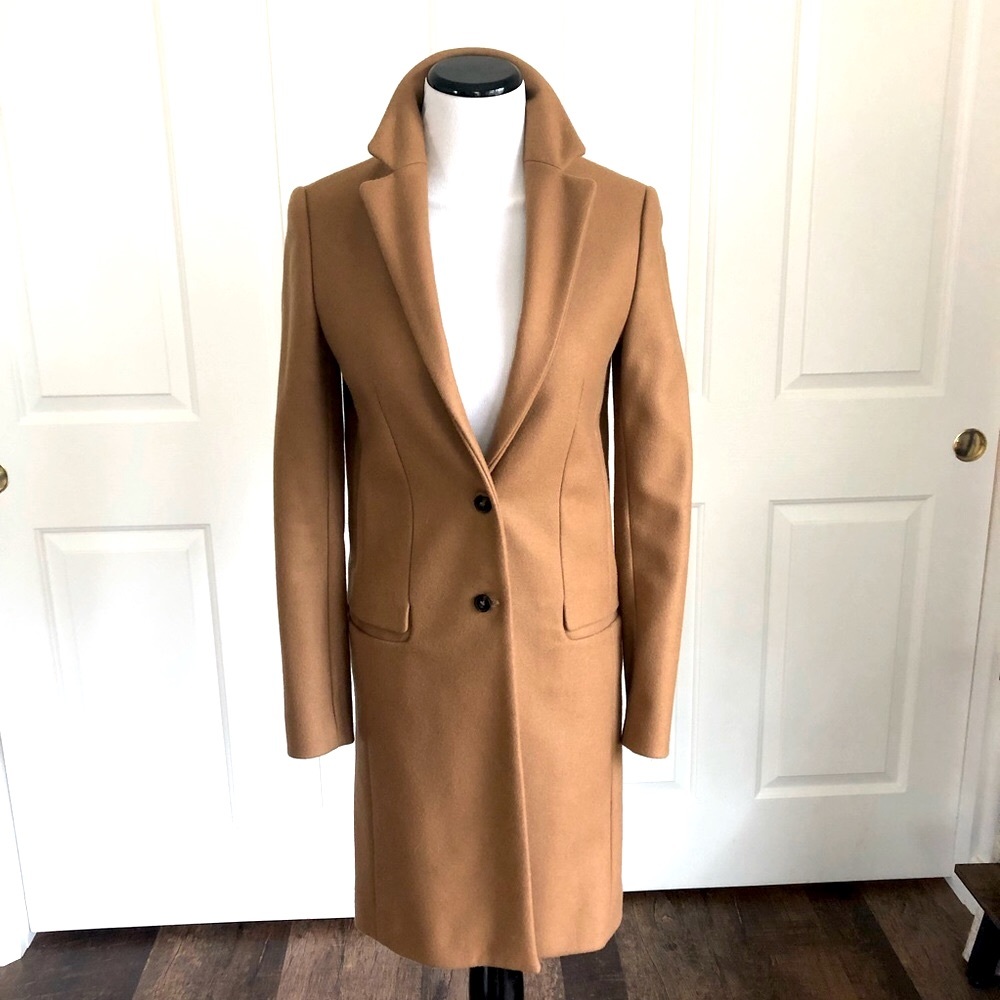 Zara NEW Camel Wool Blend Coat XS Classic Chic HOT